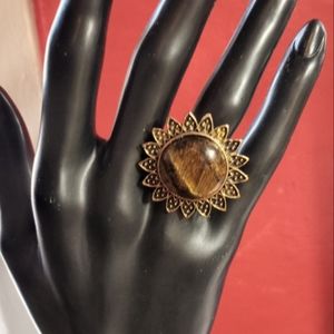 Oversized Sun Adjustable Cocktail Ring